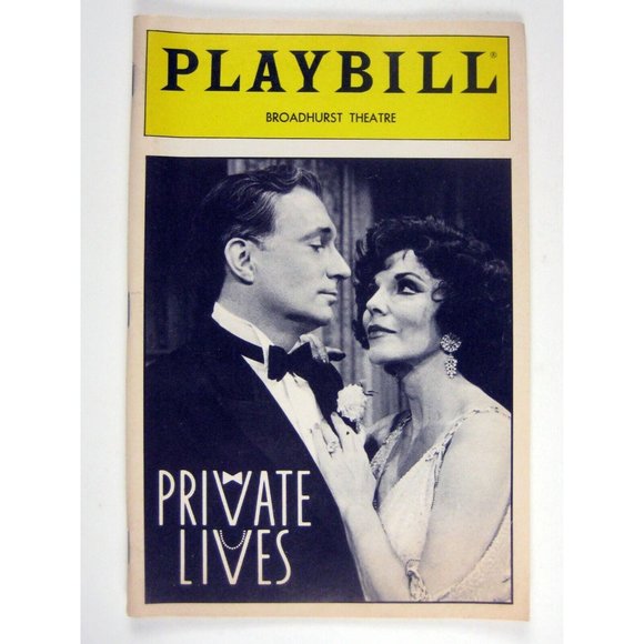 Private Lives Playbill Opening Night February 1992 Joan Collins Simon Jones - Picture 1 of 7